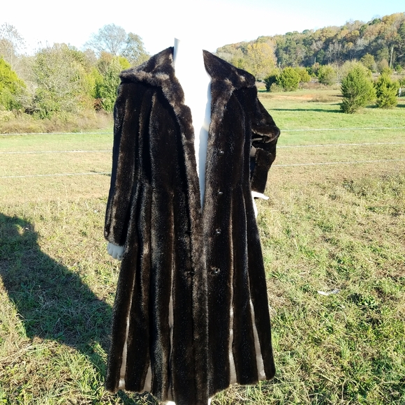 Gorgeous VTG Tissavel Fur Brown Trench Coat S - Picture 2 of 12
